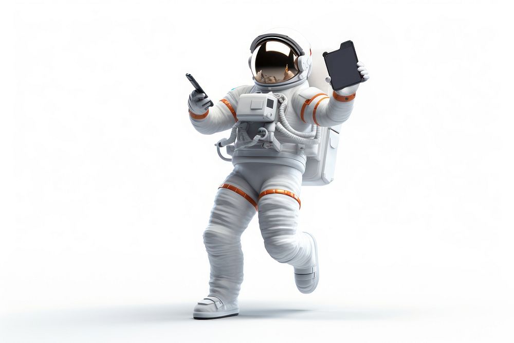 Astronaut white background technology futuristic. AI generated Image by rawpixel.