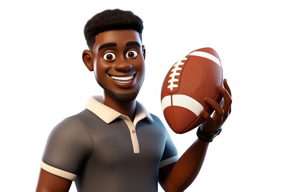 Football portrait cartoon sports. AI generated Image by rawpixel.