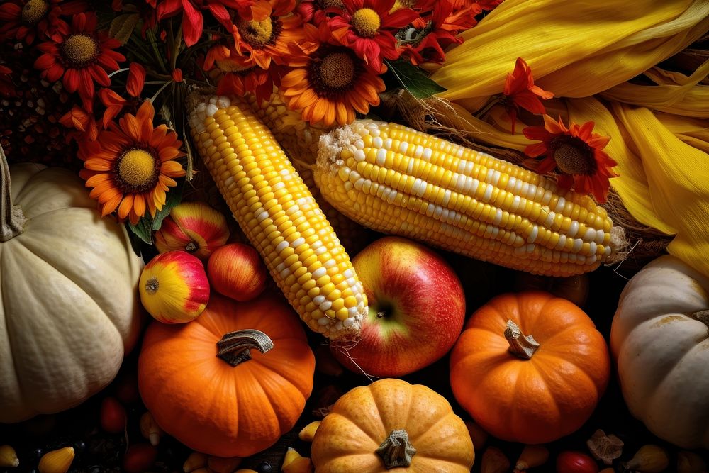 Corn backgrounds outdoors pumpkin. AI generated Image by rawpixel.