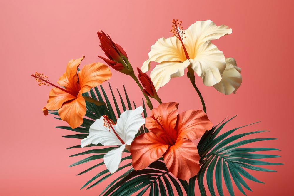 Flower plant hibiscus art. AI generated Image by rawpixel.