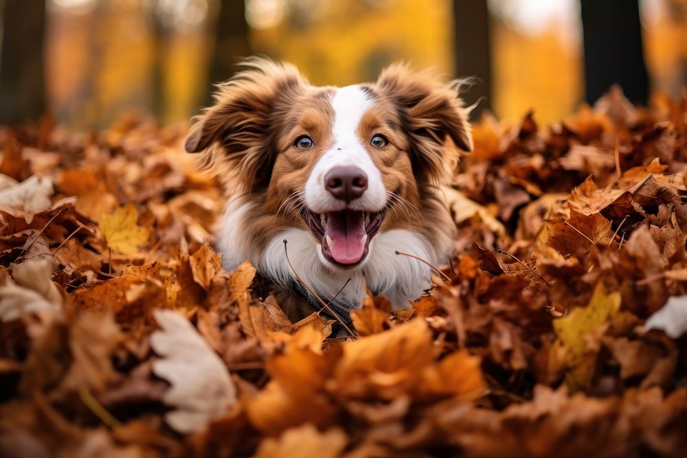 Autumn dog portrait mammal. AI generated Image by rawpixel.