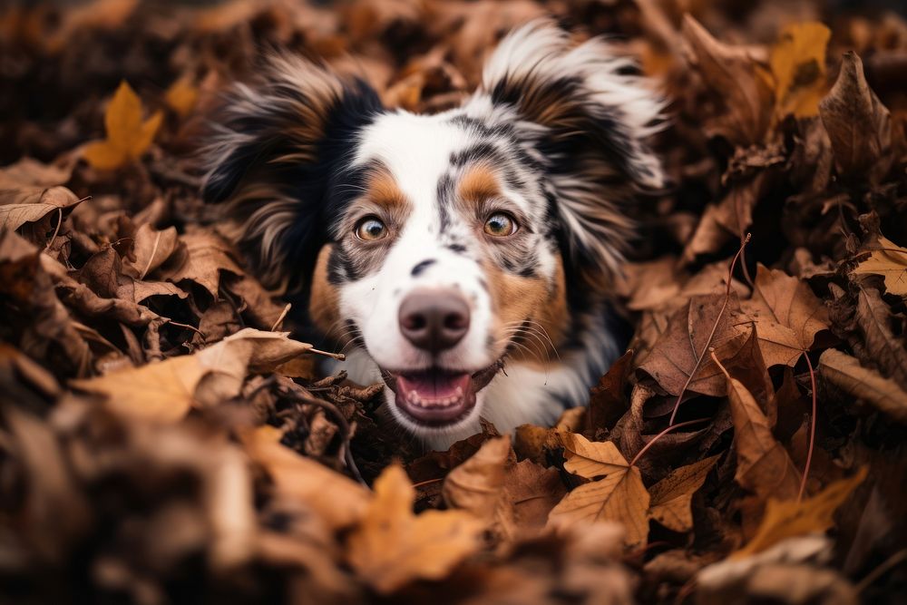 Portrait autumn dog photography. 