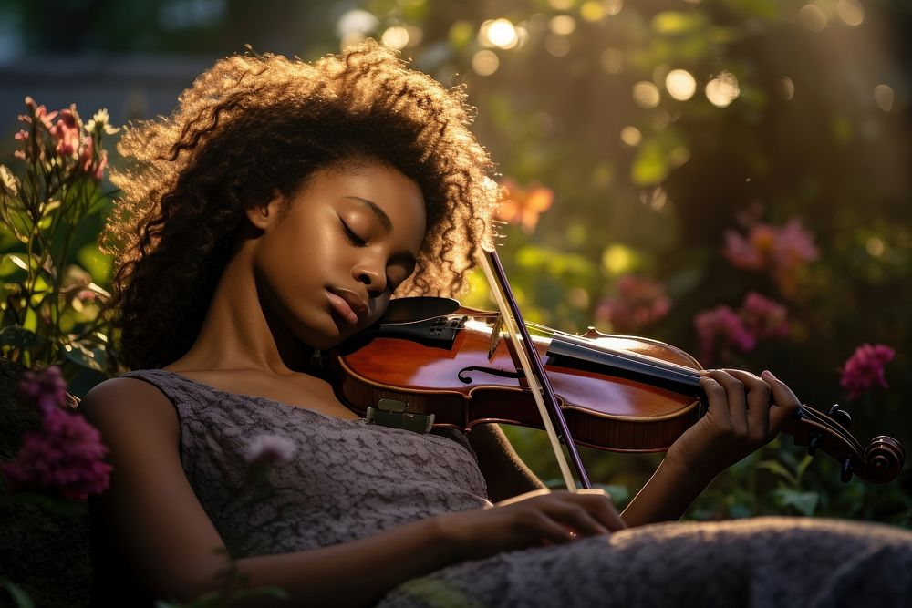 Violin musician performance relaxation. AI generated Image by rawpixel.