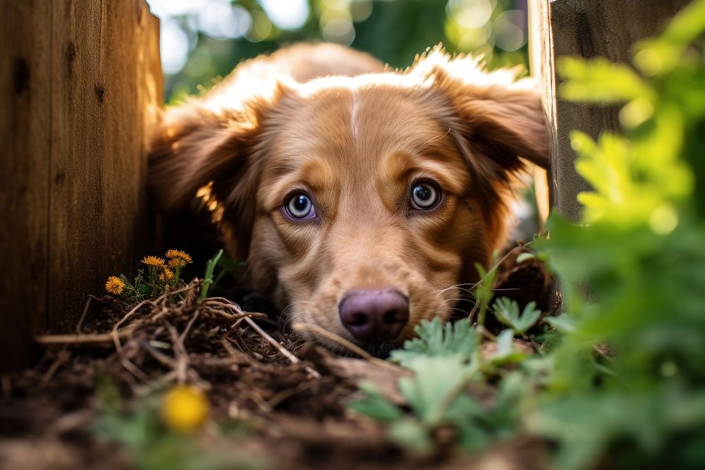 Animal dog outdoors mammal. 