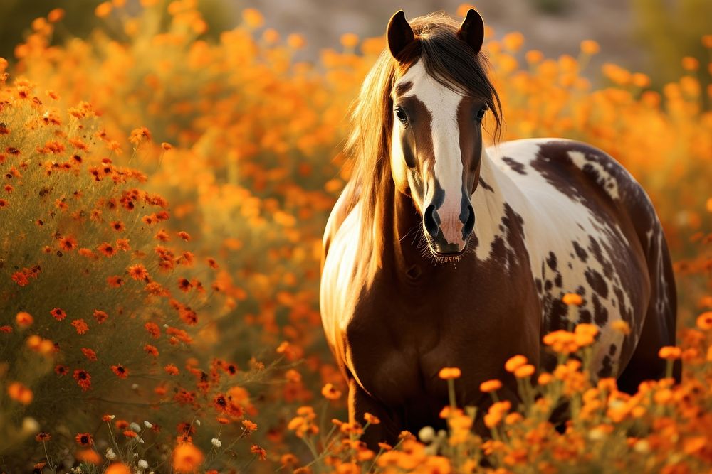 Animal horse sunlight mammal. AI generated Image by rawpixel.