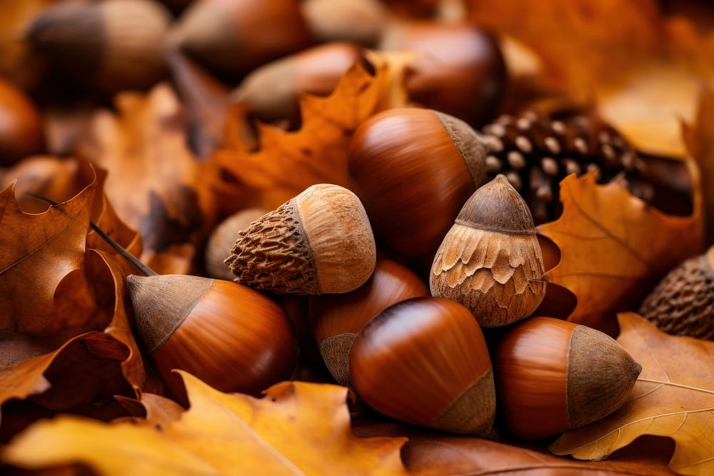 Nut autumn plant brown. AI generated Image by rawpixel.