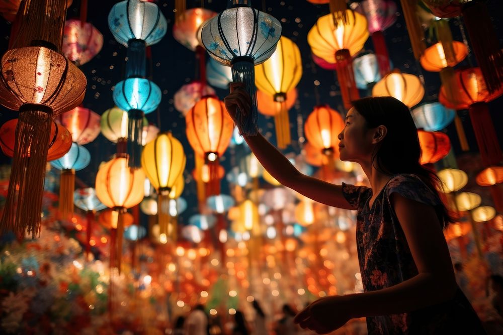 Festival lighting lantern celebration. AI generated Image by rawpixel.
