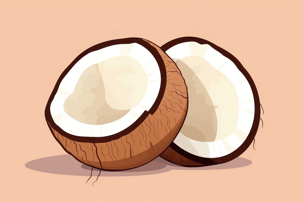 Coconut food freshness cartoon. AI generated Image by rawpixel.