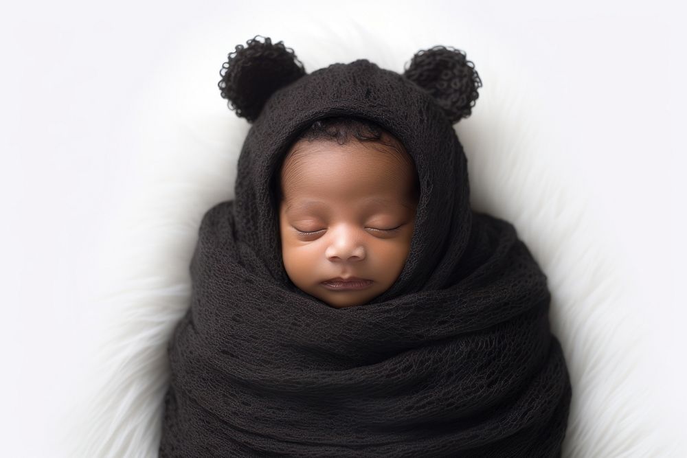 Baby sleeping portrait blanket. AI generated Image by rawpixel.