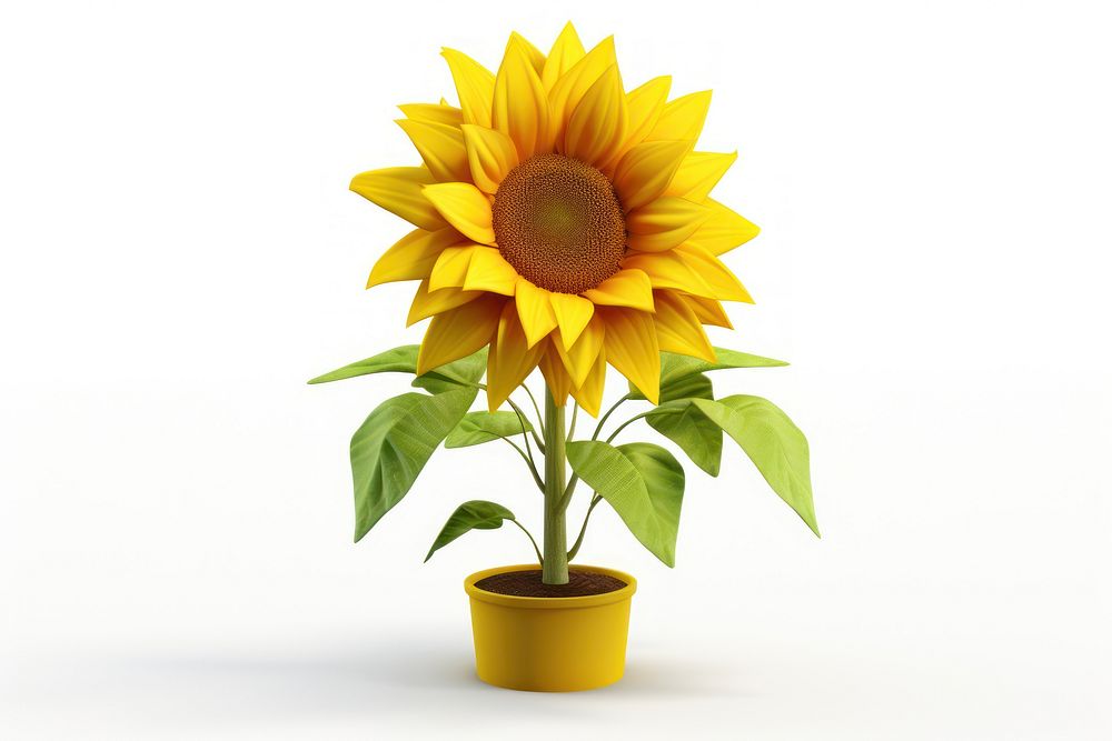 Sunflower plant leaf white background. AI generated Image by rawpixel.