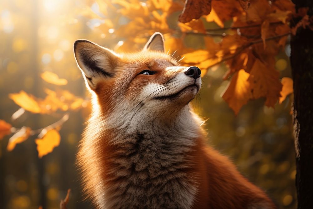 Autumn fox wildlife animal. 