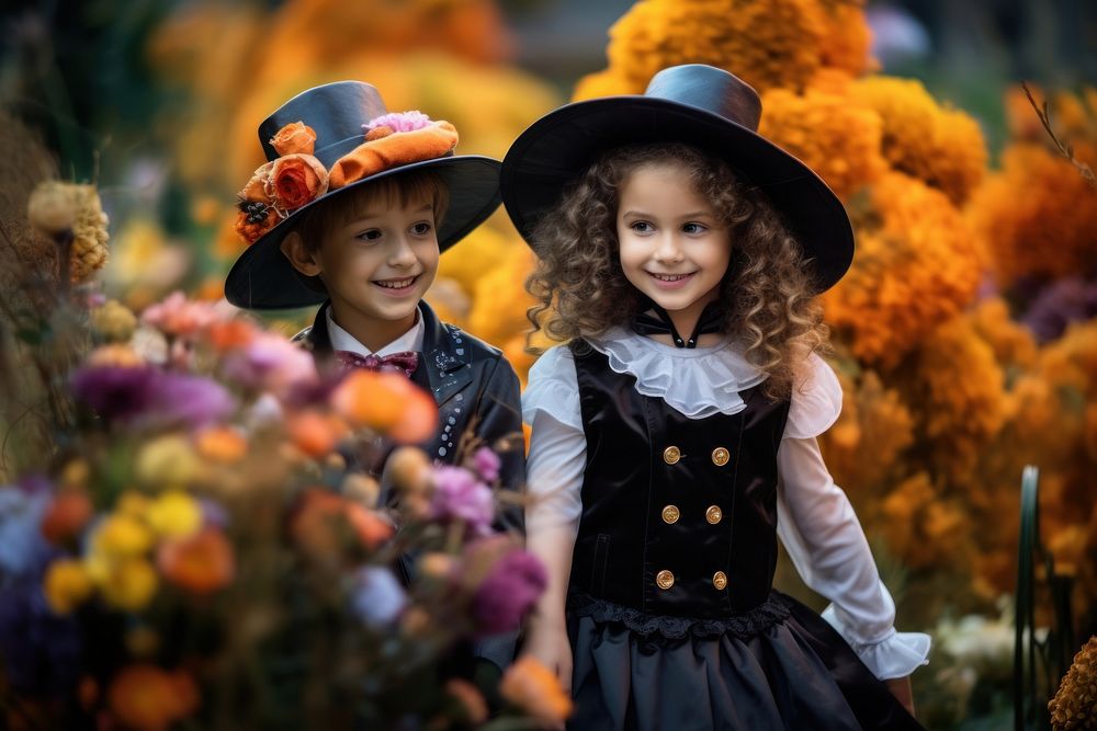Halloween child costume flower. AI generated Image by rawpixel.