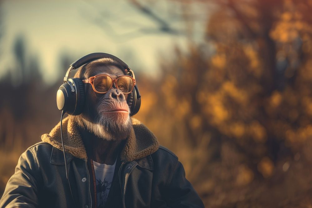 Headphones portrait headset forest.