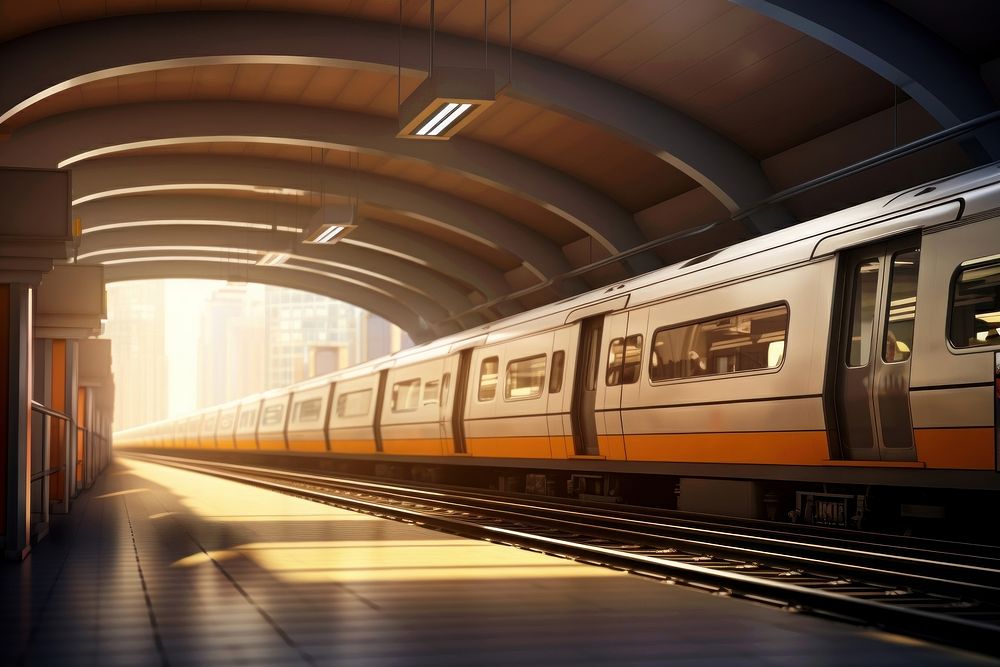 Subway station railway vehicle. AI generated Image by rawpixel.