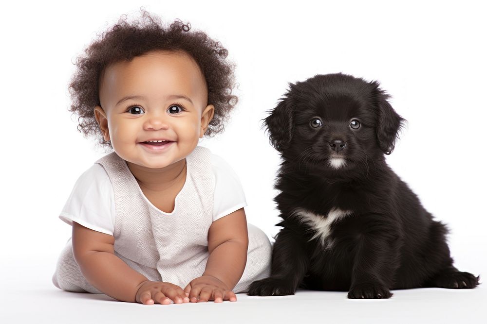 Baby pet portrait smiling. 