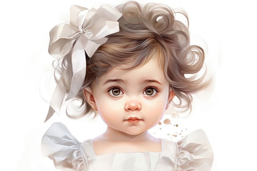 Baby portrait doll toy. AI generated Image by rawpixel.