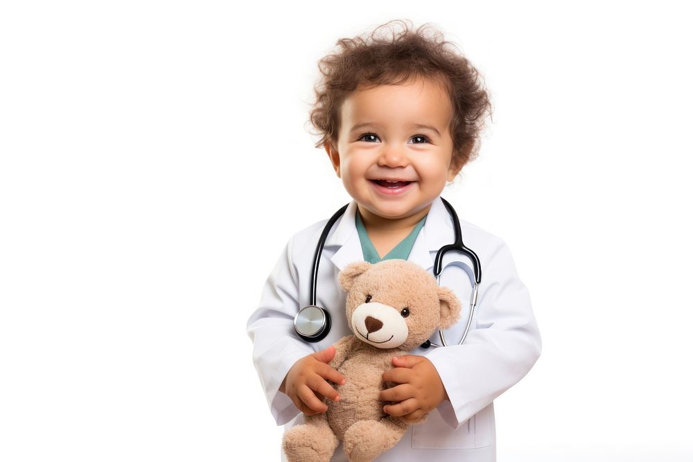 Doctor baby portrait smiling. AI generated Image by rawpixel.