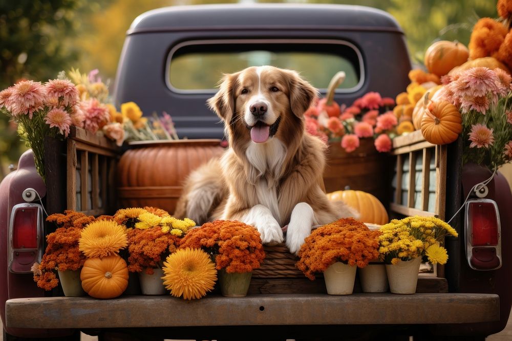 Flower dog vegetable outdoors. AI generated Image by rawpixel.