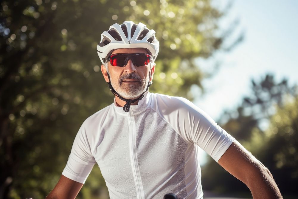 Bicycle cycling portrait outdoors. 