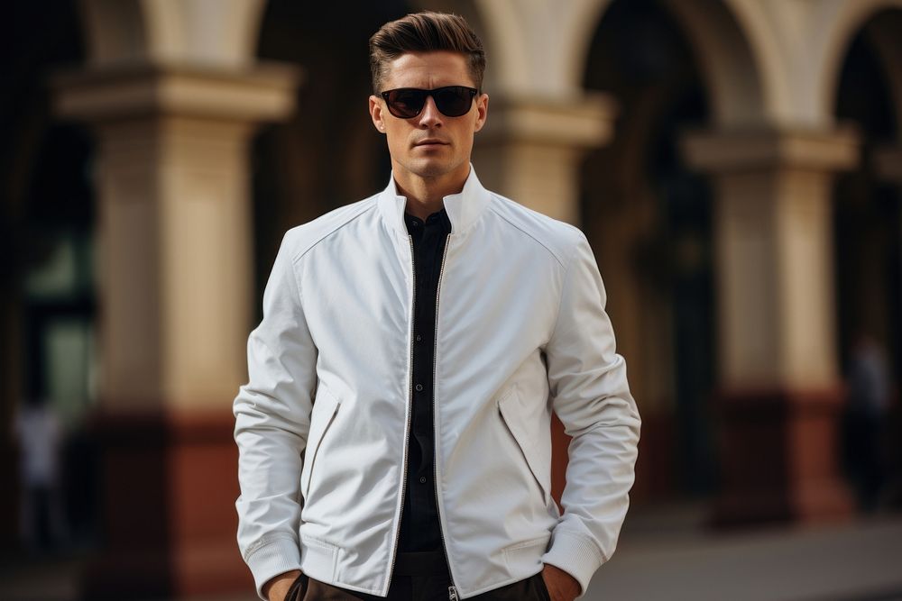 Jacket sunglasses outdoors fashion. AI generated Image by rawpixel.