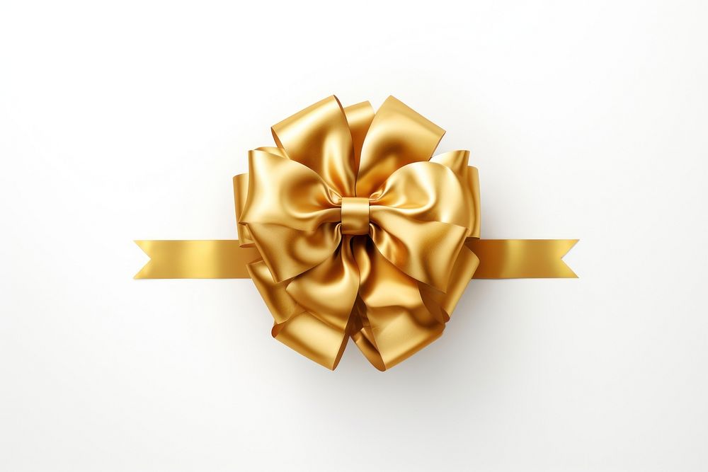Gold bow white background celebration. AI generated Image by rawpixel.