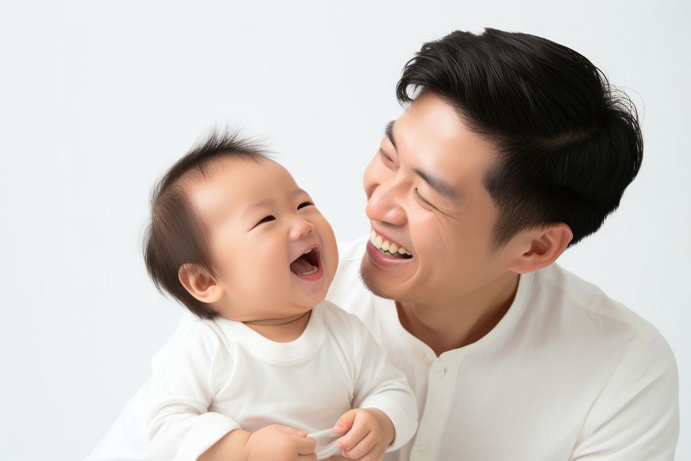 Baby father adult happy. AI generated Image by rawpixel.