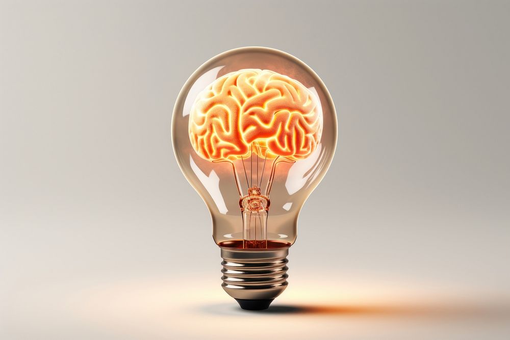 Light lightbulb brain electricity. 