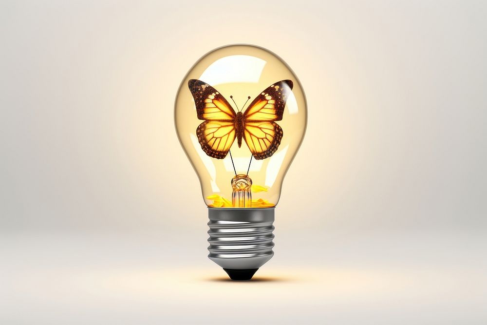 Light butterfly lightbulb electricity. 