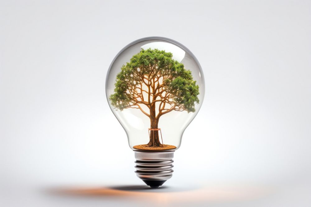Light lightbulb plant tree. AI generated Image by rawpixel.