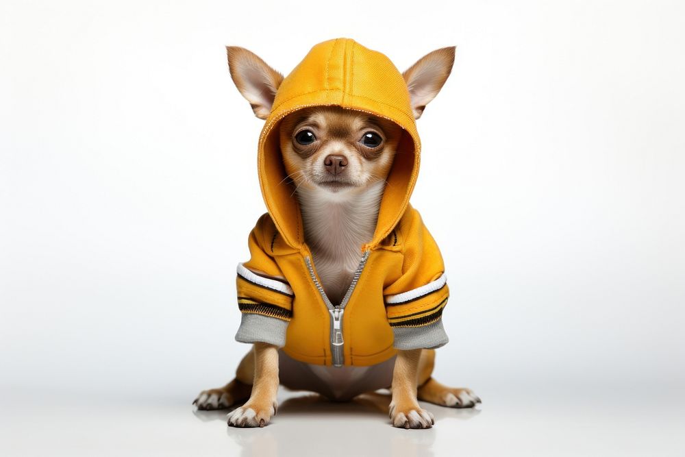 Chihuahua dog sweatshirt portrait. 