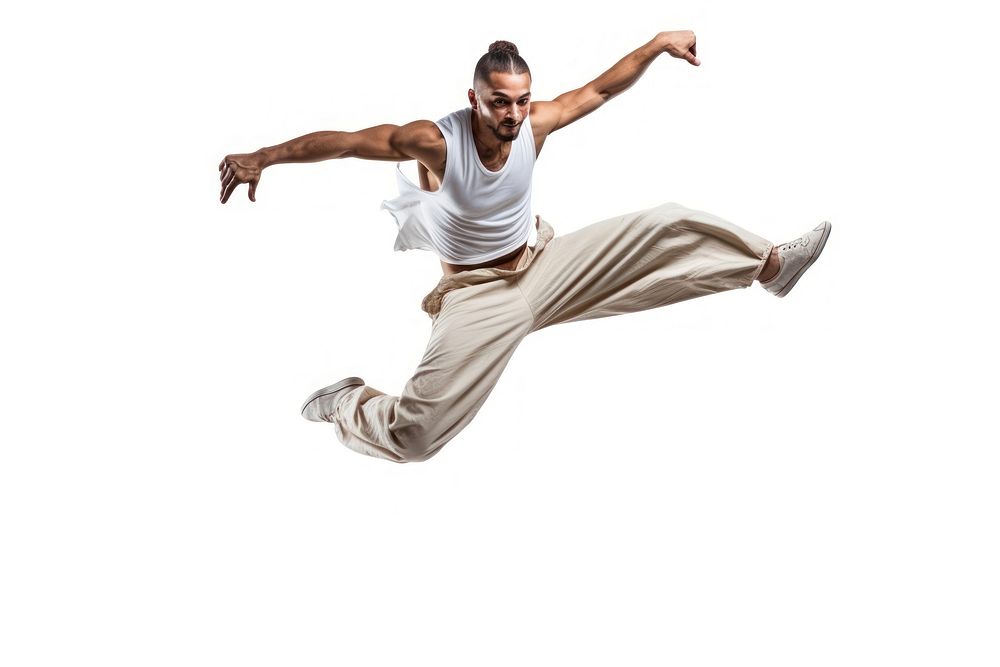 Jumping dancing adult white background. AI generated Image by rawpixel.