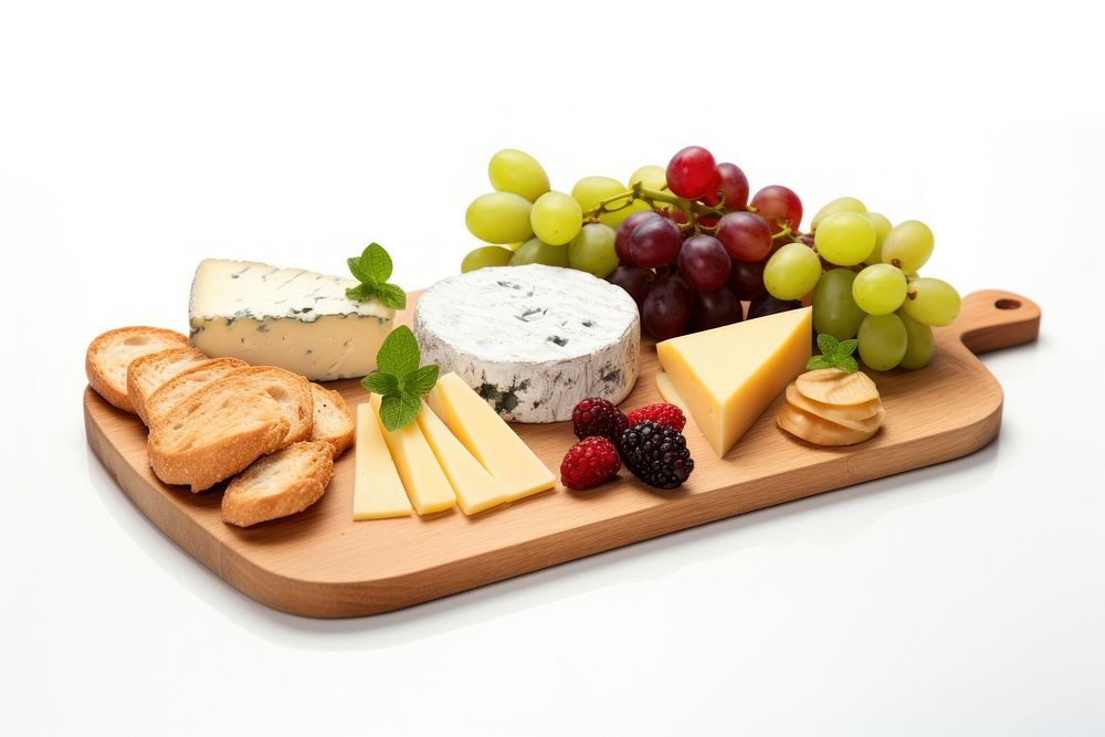 Cheese plate food white background. AI generated Image by rawpixel.