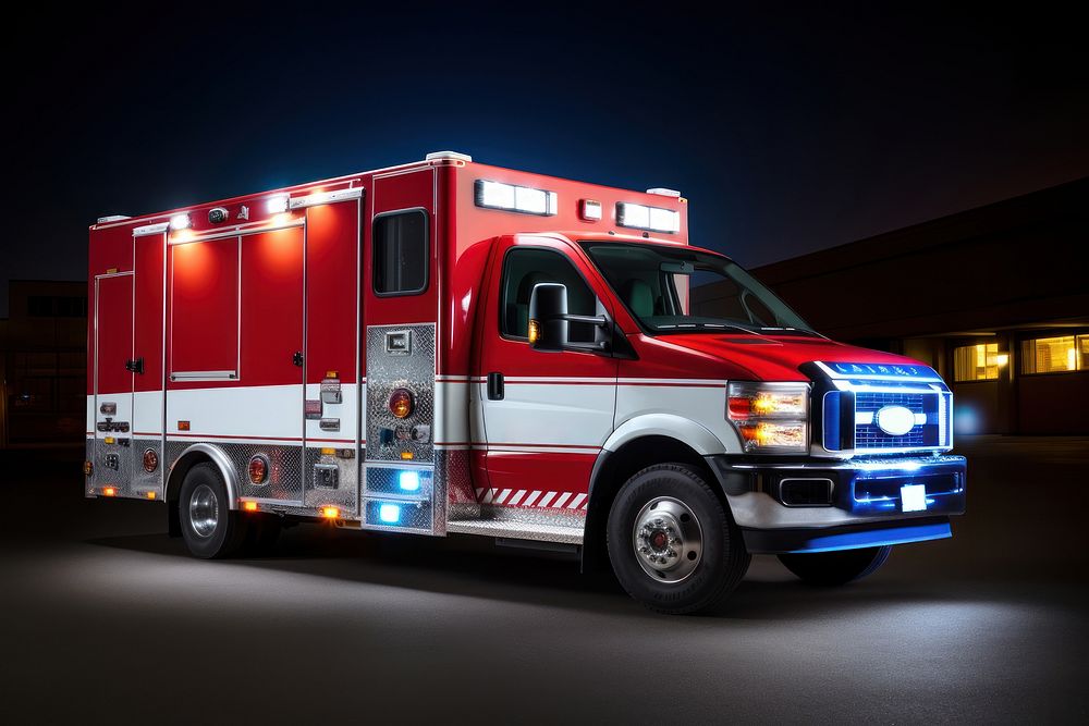 Ambulance emergency vehicle truck. AI generated Image by rawpixel.
