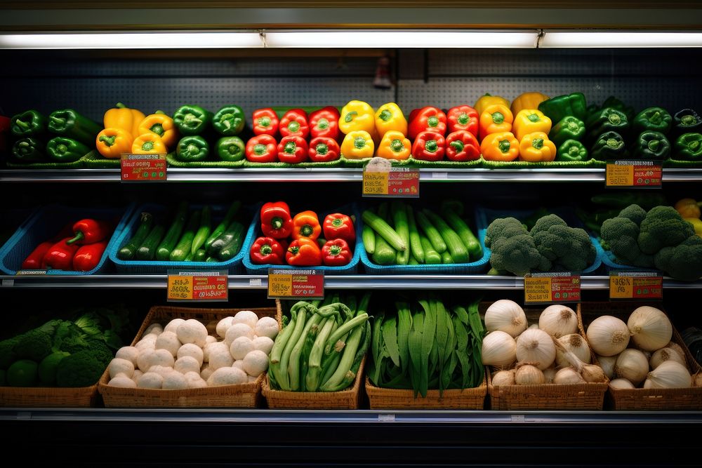Supermarket vegetable food cauliflower. AI generated Image by rawpixel.