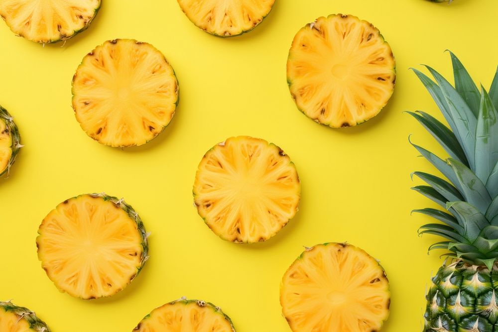 Pineapple backgrounds fruit slice. AI generated Image by rawpixel.