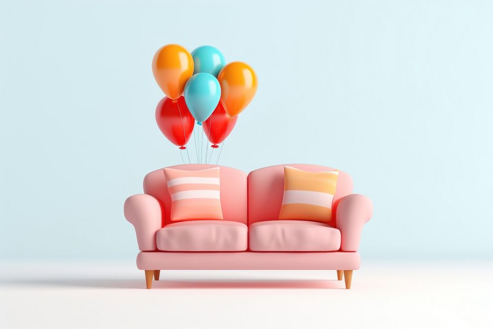 Balloon furniture comfortable living room. AI generated Image by rawpixel.