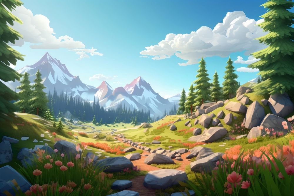 Nature wilderness landscape outdoors. AI generated Image by rawpixel.