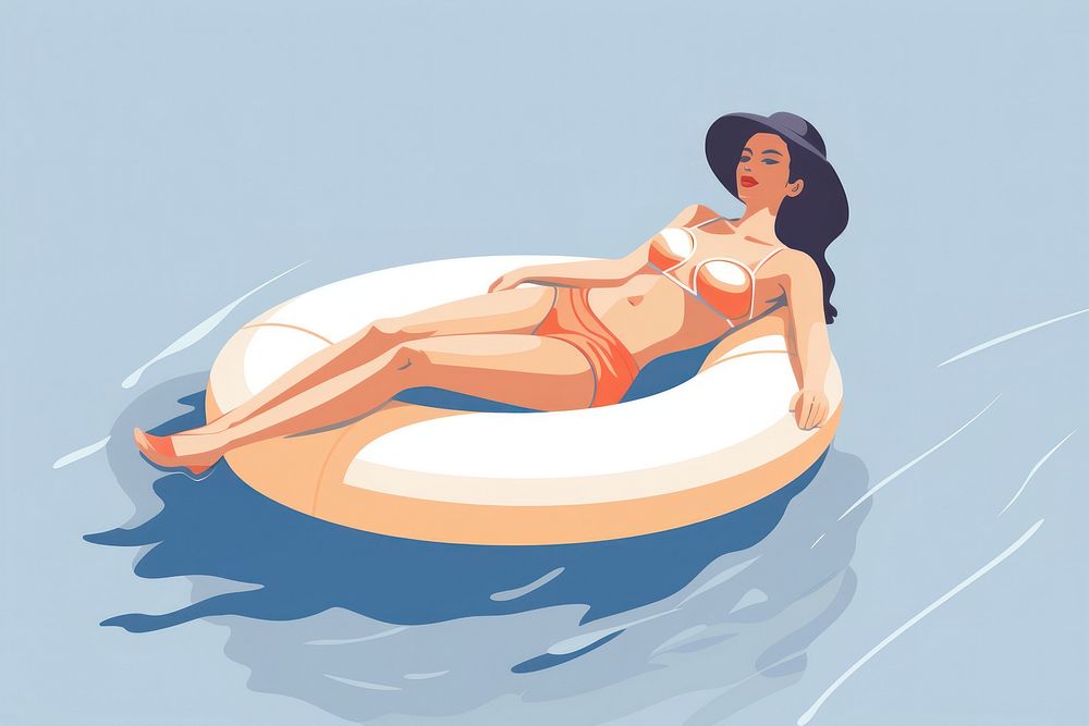 Sunbathing swimming swimwear bikini. AI generated Image by rawpixel.