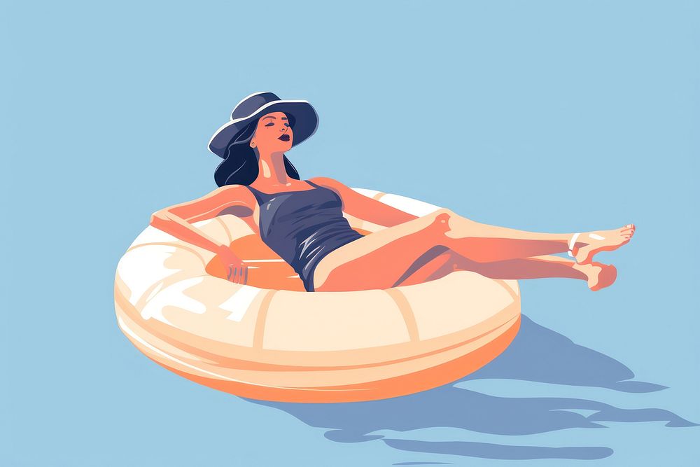 Tubing transportation swimming pool relaxation. AI generated Image by rawpixel.