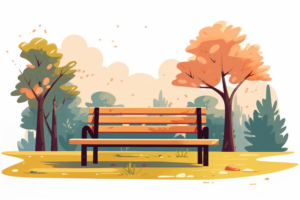 Bench furniture park tranquility. AI generated Image by rawpixel.