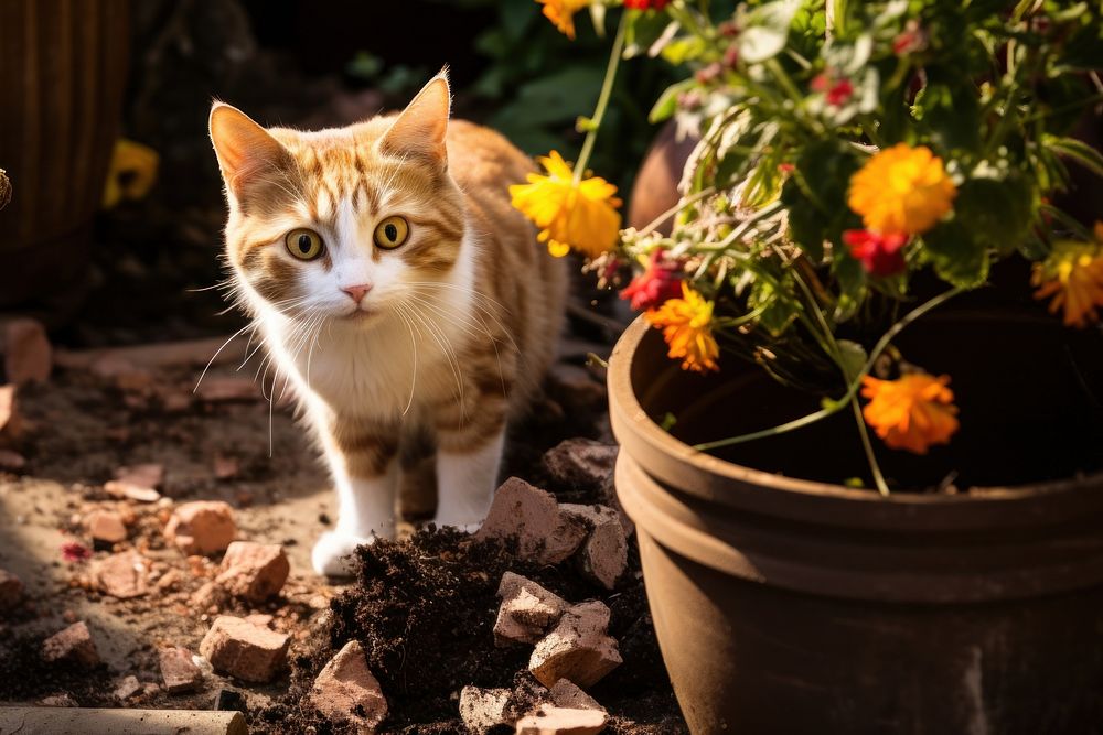 Flower animal mammal kitten. 