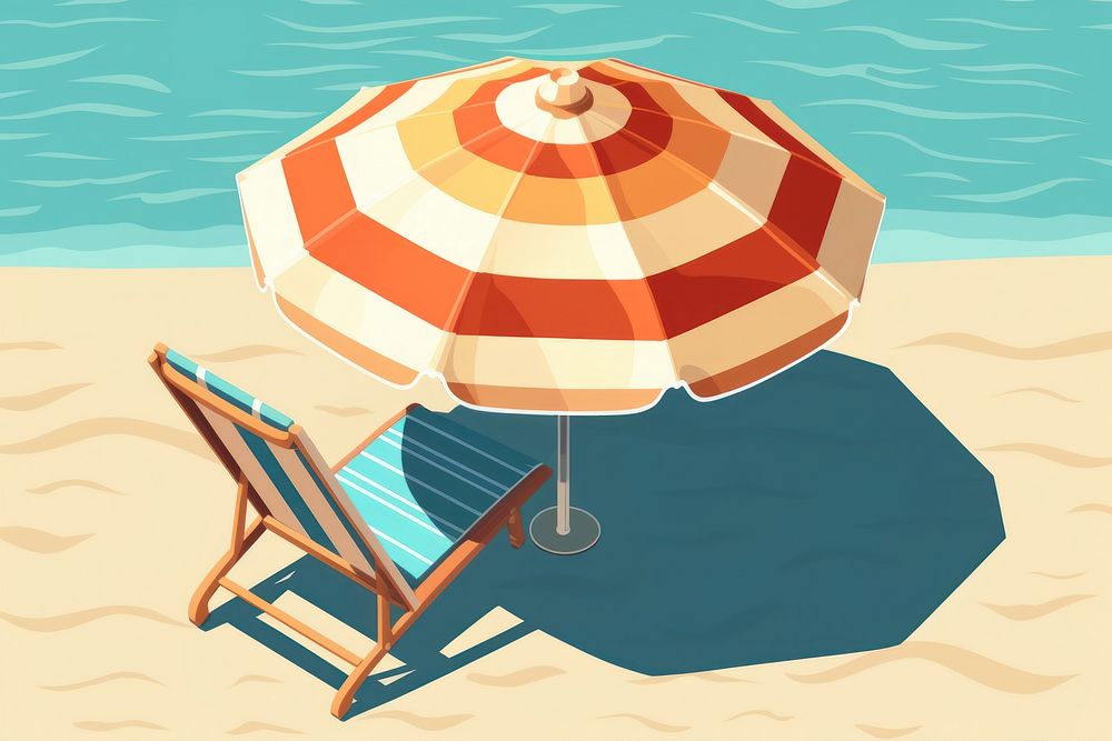 Umbrella outdoors summer chair. AI generated Image by rawpixel.
