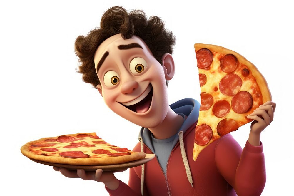 Cartoon pizza cheese food. AI generated Image by rawpixel.