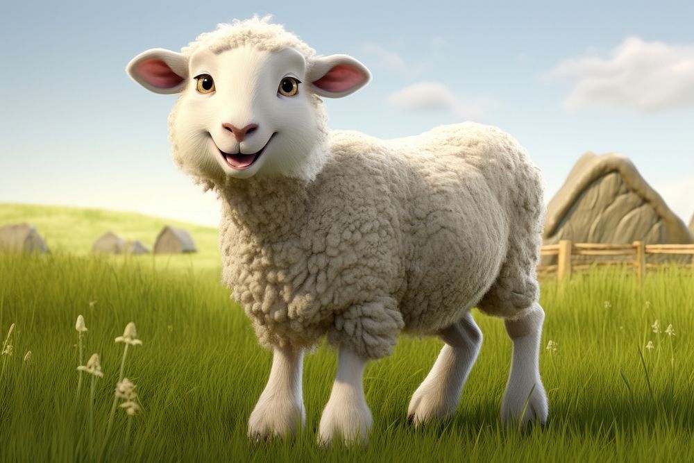 Sheep livestock grassland outdoors. AI generated Image by rawpixel.