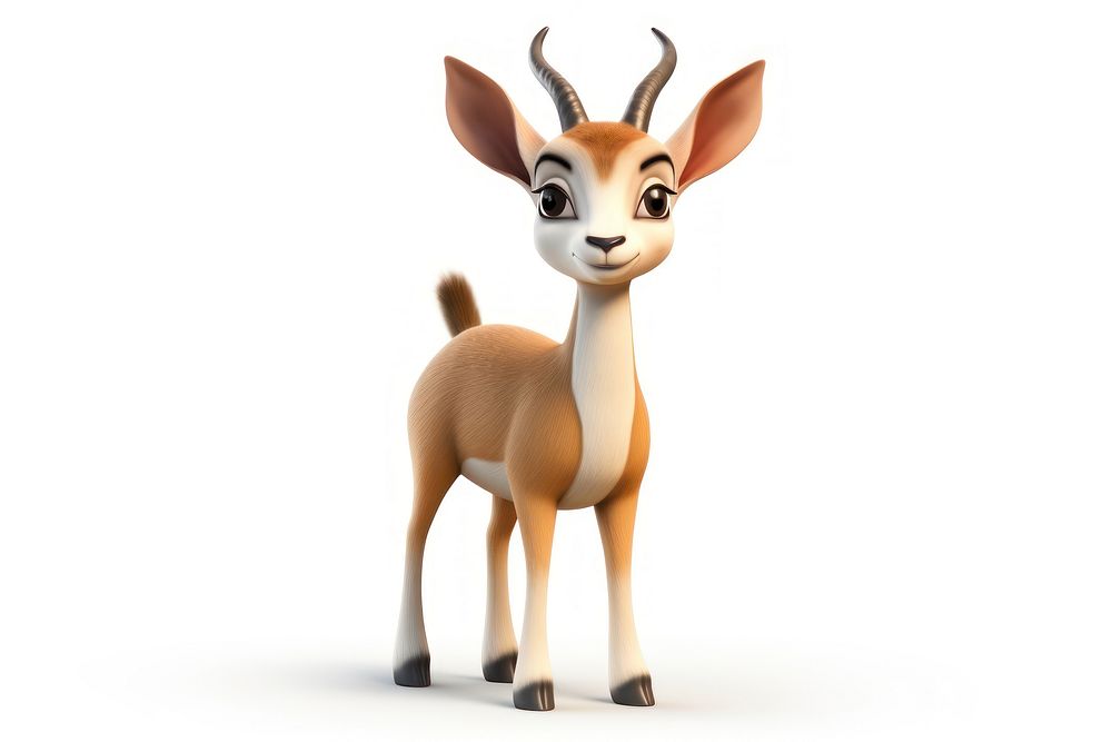 Antelope cartoon mammal animal. AI generated Image by rawpixel.