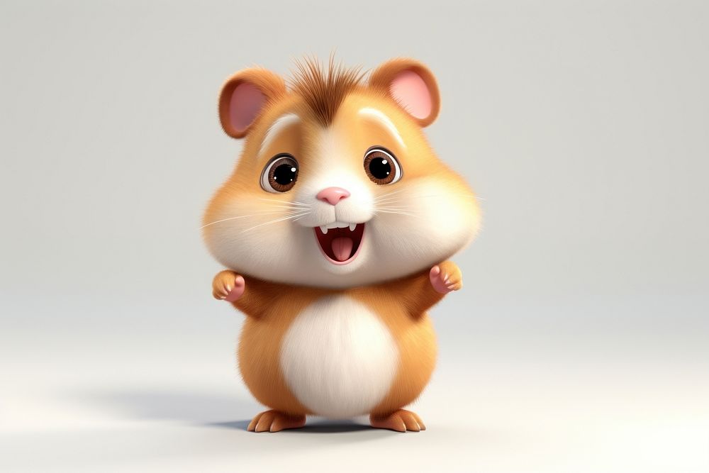 Hamster figurine cartoon rodent. 