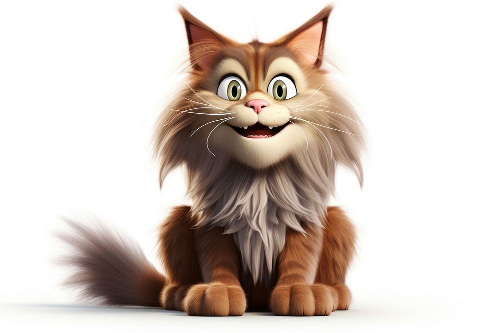 Mainecoon making a cute face cartoon mammal animal. AI generated Image by rawpixel.