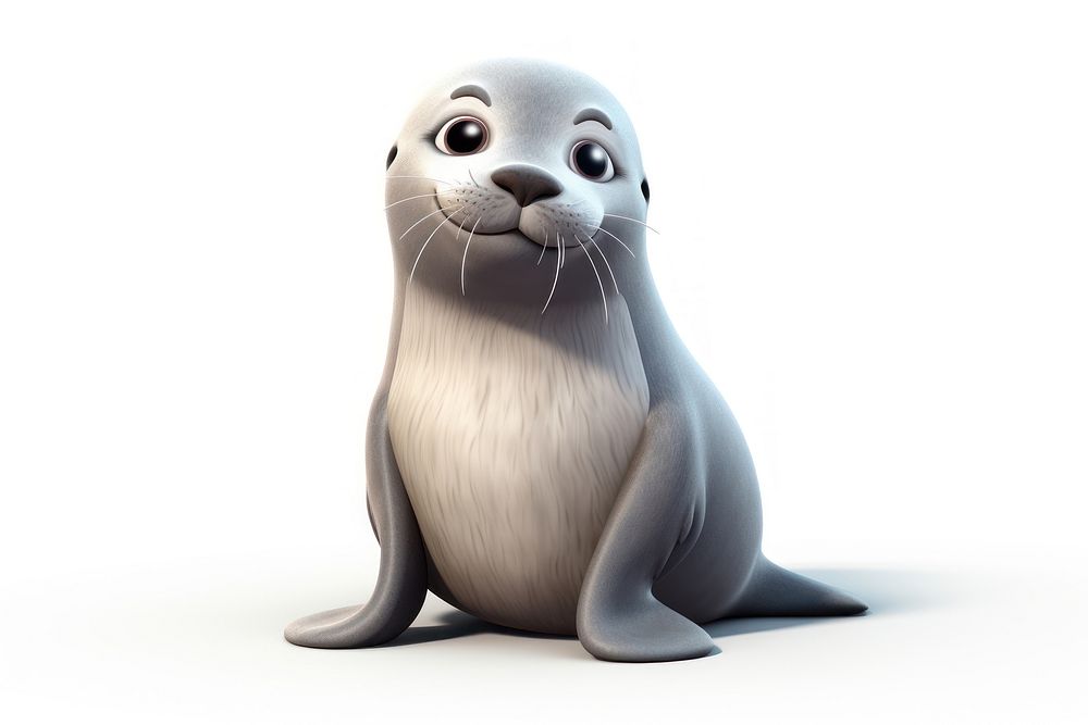 Seal cartoon animal mammal. AI generated Image by rawpixel.
