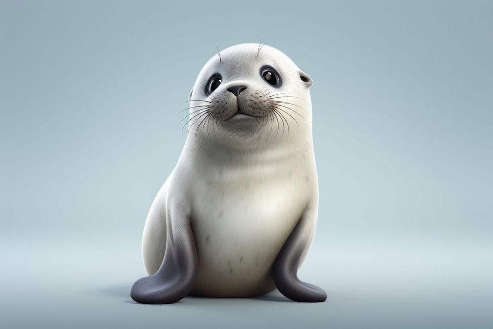 Seal cartoon animal mammal. AI generated Image by rawpixel.