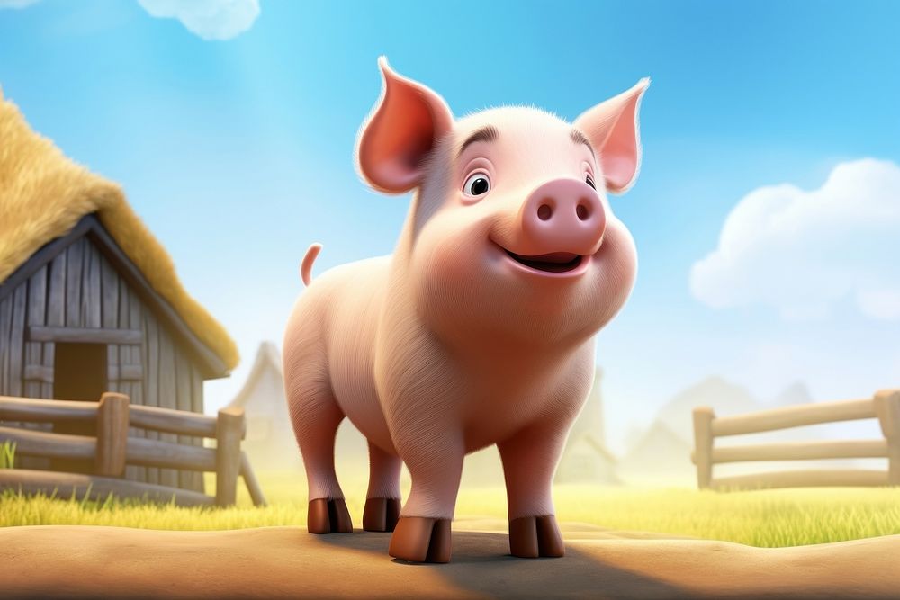 Pig mammal animal farm. AI generated Image by rawpixel.